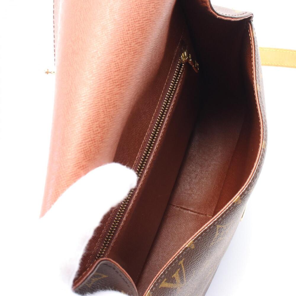 Louis Vuitton Brown Bag Shoulder Leather Cloud Canvas Monogram Saint